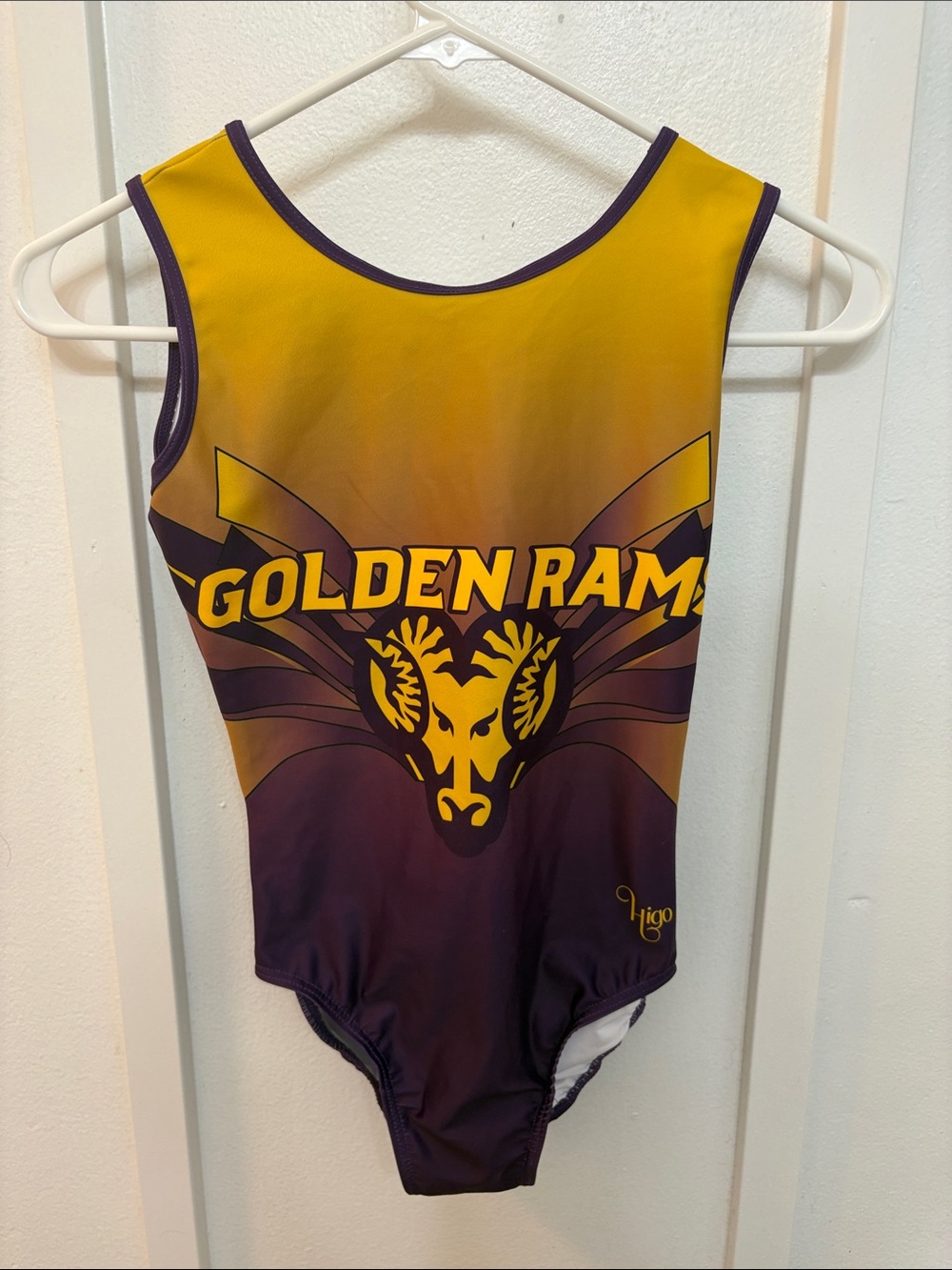 Golden Rams west Chester university gymnastics leotard - Yellow and Purple